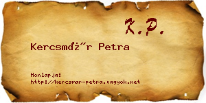 Kercsmár Petra névjegykártya